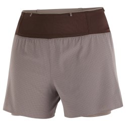 Шорти Salomon Sense Aero 2In1 Trail 4" Shorts W - коричневі