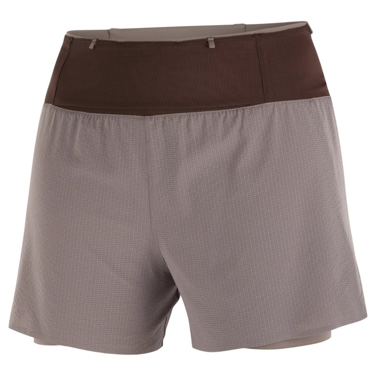 Шорти Salomon Sense Aero 2In1 Trail 4" Shorts W - коричневі