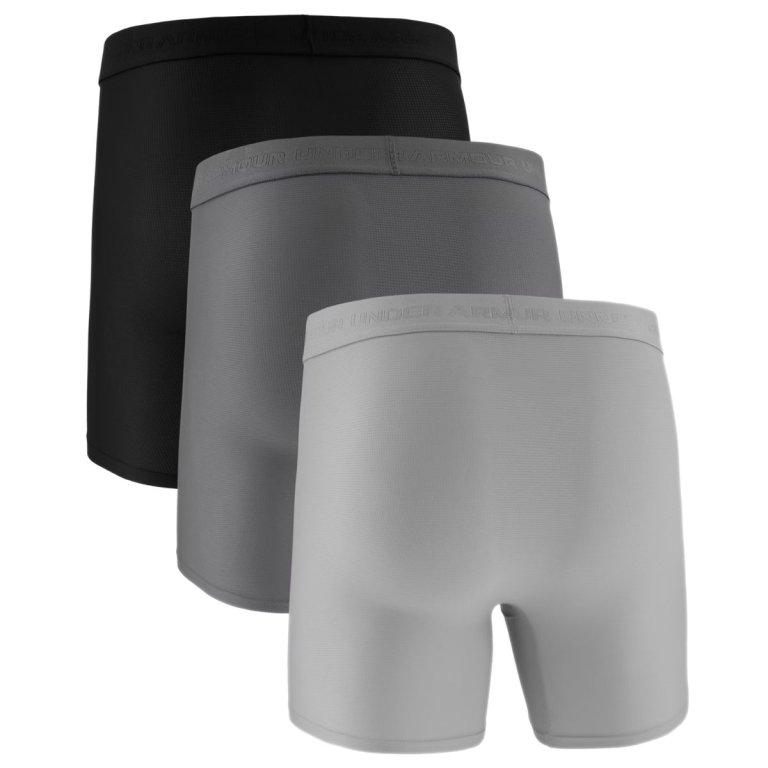 Боксерки Under Armour Performance Tech Mesh - Mod 6in - 3pk M - чорно/сірі