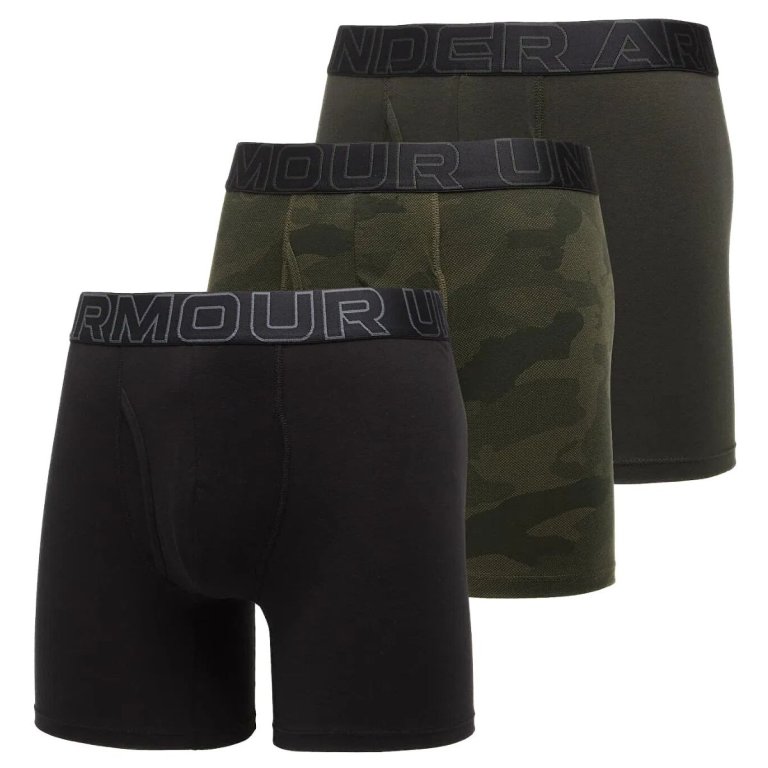 Боксерки Under Armour Perf Cotton Nov 6in 3pk M - зелені