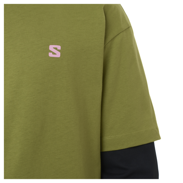Футболка Salomon Round Logo Graphic M - зелена