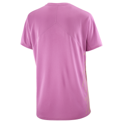 Футболка Salomon Sense Aero SS Tee GFX W - рожева/зелена