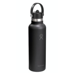 Термопляшка Hydro Flask 21 oz Standard Flex Straw Cap - чорна