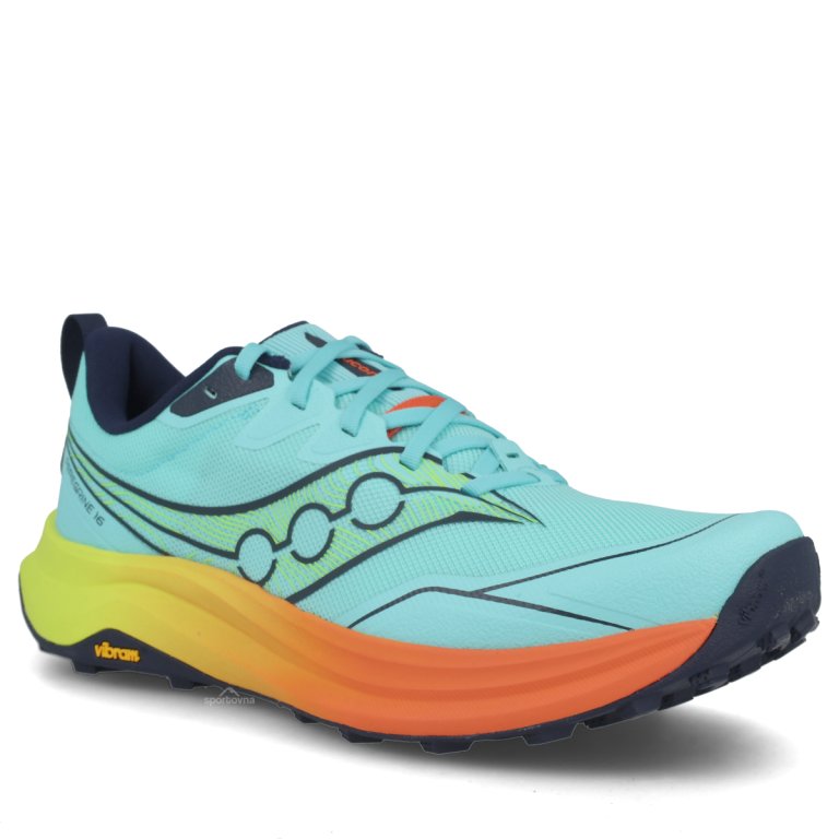 Взуття Saucony Peregrine 16 M — синя-жовто-помаранчева