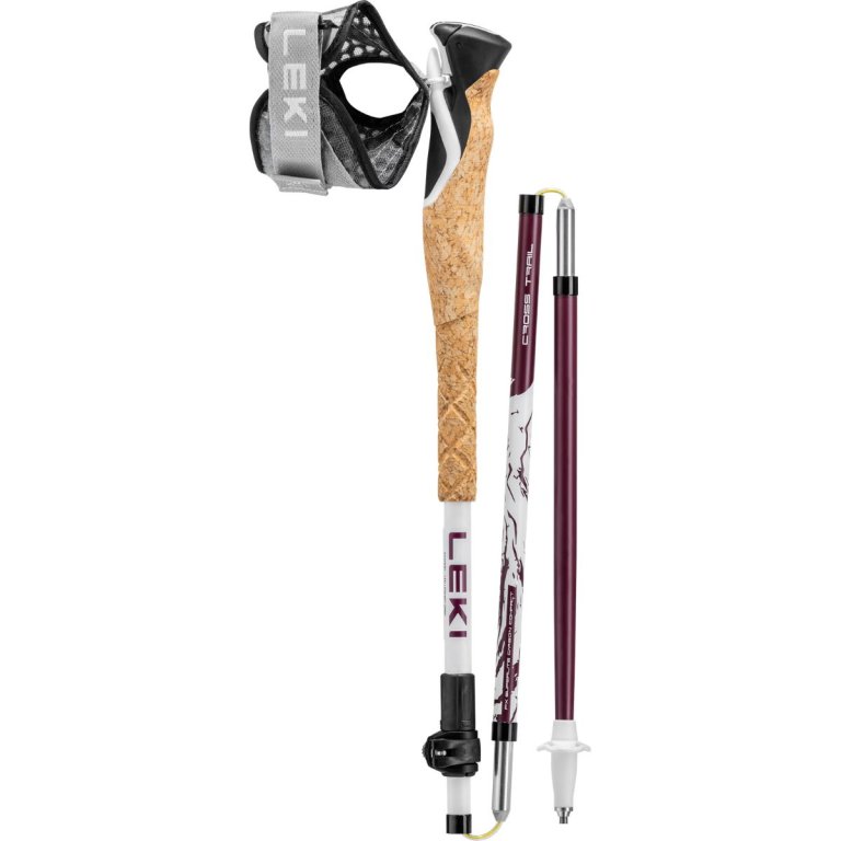 Палиці Leki Cross Trail FX Superlite Compact - біло/червоні - 100 - 120 см