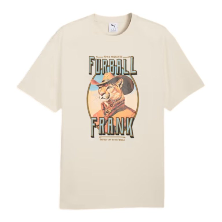 Футболка Puma Graphic Cat Cowboy Relaxed Tee M - бежева