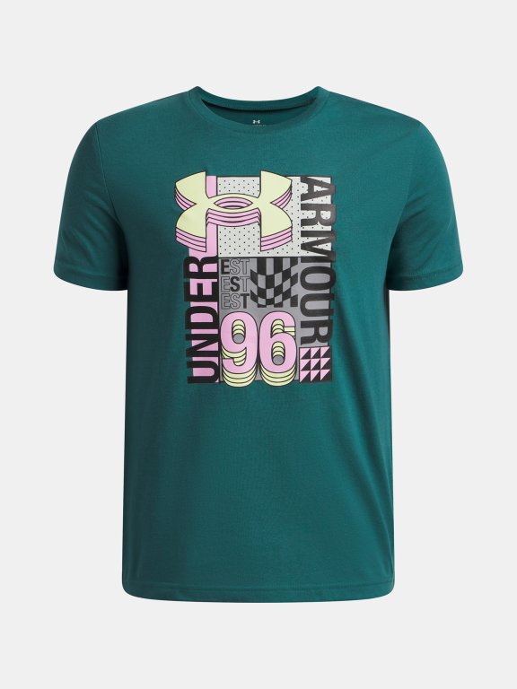 Футболка Under Armour Logo Wm Collage SS Jr gray green