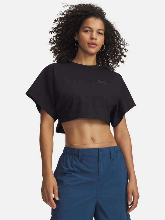 Футболка Under Armour Cropped Script SS Tee Wmn black