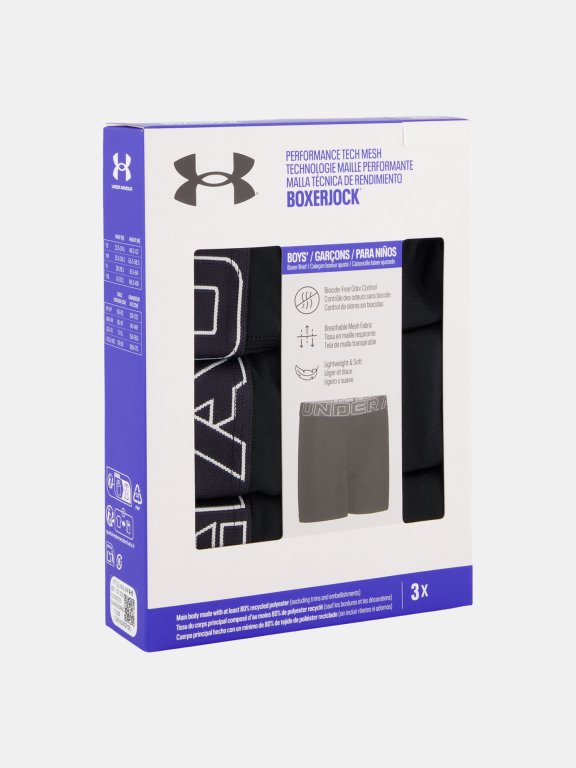 Боксерки Under Armour Performance Tech Mesh Boxers - Solid Jr black