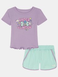 Комплект Under Armour Baby Tee Short Set Jr фіолетовий