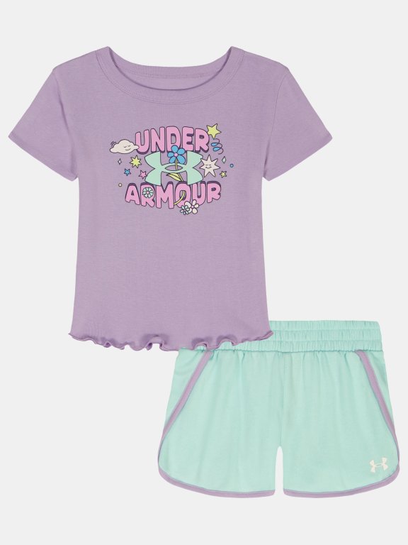 Комплект Under Armour Baby Tee Short Set Jr фіолетовий