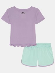 Комплект Under Armour Baby Tee Short Set Jr фіолетовий
