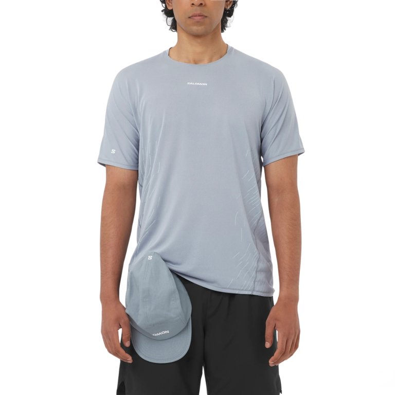 Футболка Salomon Sense Aero Ss Tee Gfx M - синя