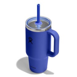 Пляшка Hydro Flask 32 унції (946 мл) з прозорою кришкою для подорожей з тумблером - синя