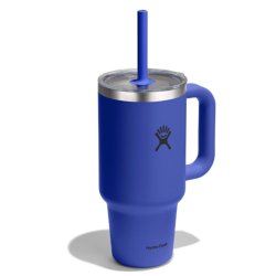 Пляшка Hydro Flask 32 унції (946 мл) з прозорою кришкою для подорожей з тумблером - синя