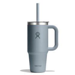 Пляшка Hydro Flask 24 унції (710 мл) з прозорою кришкою для подорожей з тумблером - сіра