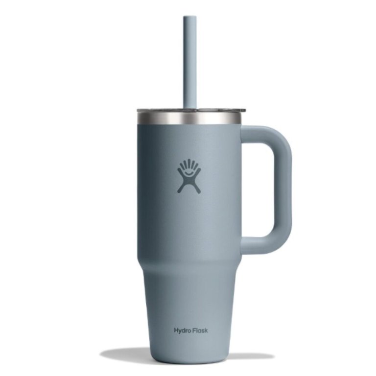 Пляшка Hydro Flask 24 унції (710 мл) з прозорою кришкою для подорожей з тумблером - сіра