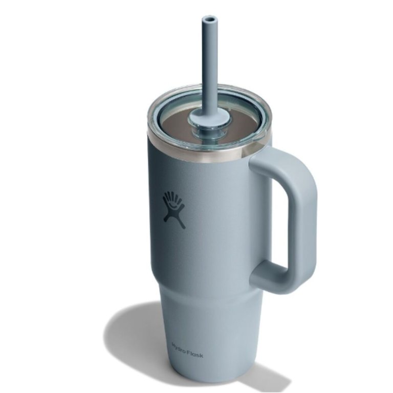 Пляшка Hydro Flask 24 унції (710 мл) з прозорою кришкою для подорожей з тумблером - сіра