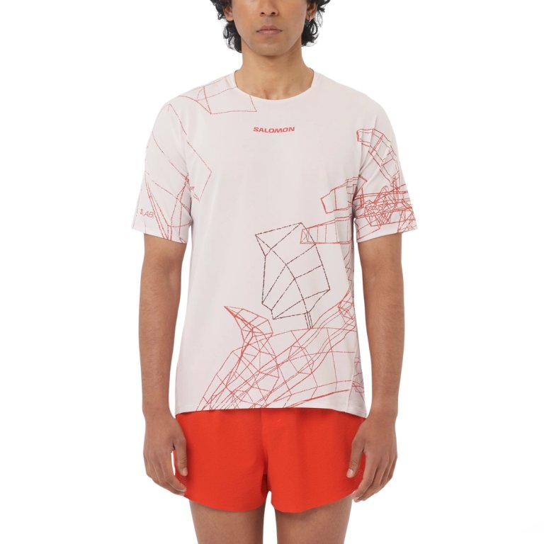Salomon S/LAB Speed Tee M - білий/червоний
