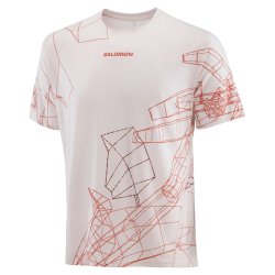 Salomon S/LAB Speed Tee M - білий/червоний