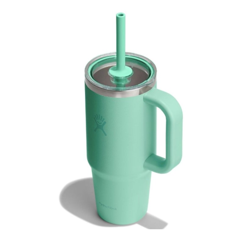 Пляшка Hydro Flask 24 унції (710 мл) з прозорою кришкою для подорожей з тумблером - зелена