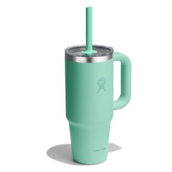 Пляшка Hydro Flask 24 унції (710 мл) з прозорою кришкою для подорожей з тумблером - зелена
