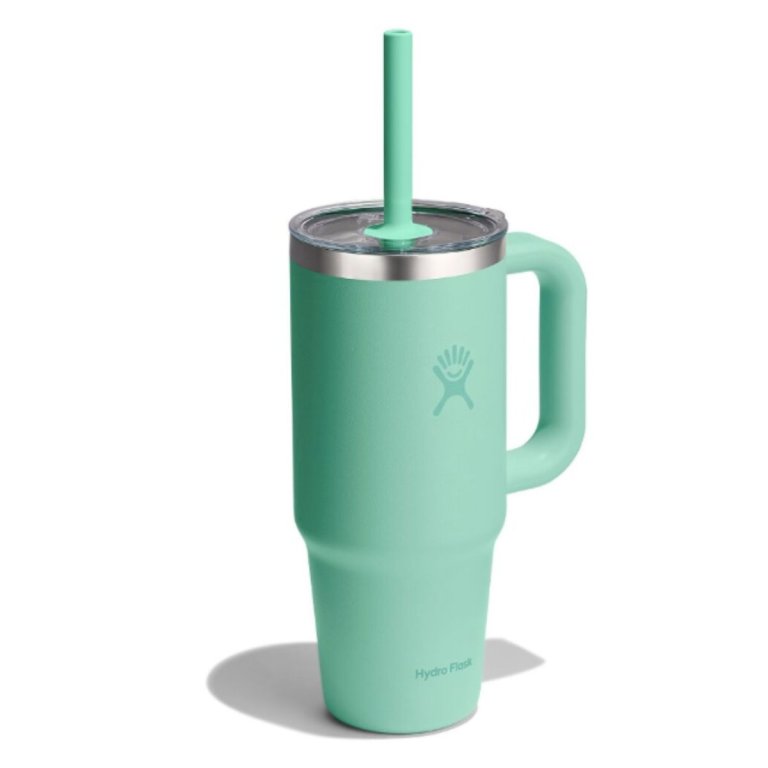 Пляшка Hydro Flask 24 унції (710 мл) з прозорою кришкою для подорожей з тумблером - зелена