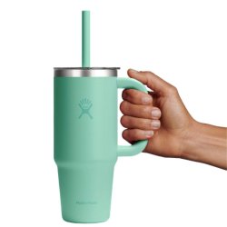 Пляшка Hydro Flask 24 унції (710 мл) з прозорою кришкою для подорожей з тумблером - зелена