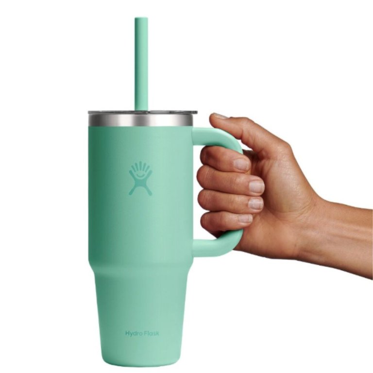 Пляшка Hydro Flask 24 унції (710 мл) з прозорою кришкою для подорожей з тумблером - зелена