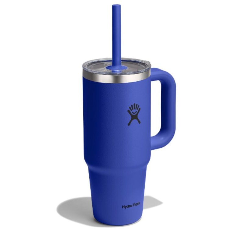Пляшка Hydro Flask 24 унції (710 мл) з прозорою кришкою для подорожей з тумблером - синя