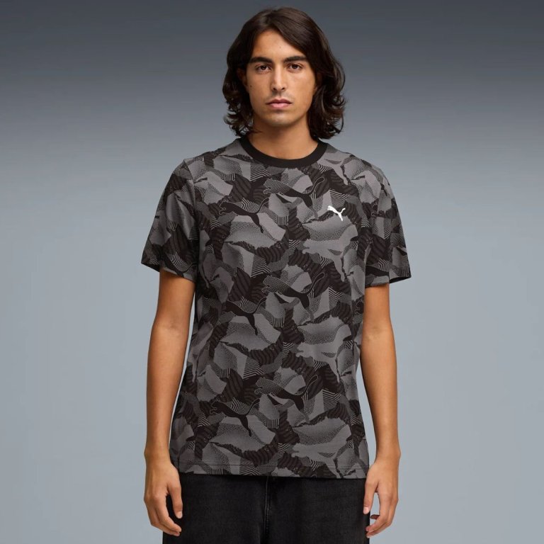 Футболка Puma ESS Logo Lab Story 2 AOP Tee M - чорно/сіра