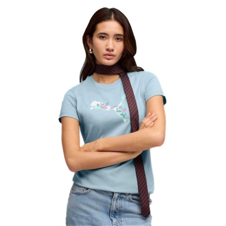 Футболка Puma Graphics Floral Cat Tee W - синя