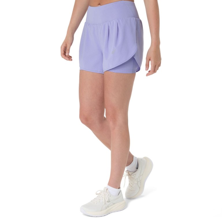 Шорти Asics Road 2-N-1 3.5In Short W - світло-фіолетові