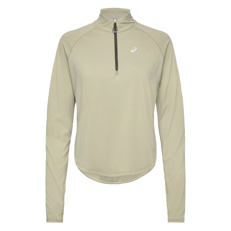 Футболка Asics Nagino Run 1/4 Zip LS Top W - зелена