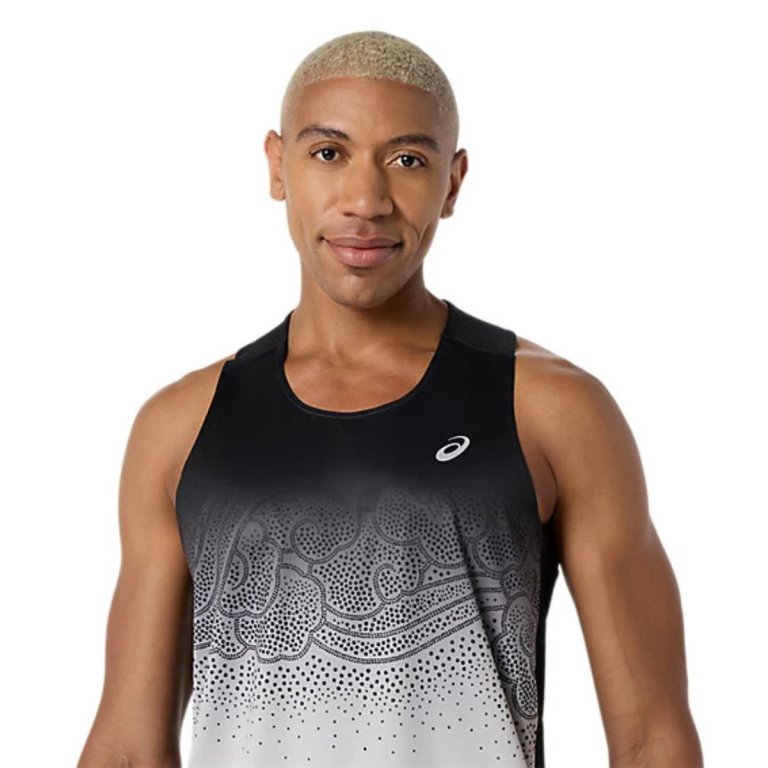 Майка Asics Road Fade Singlet M - чорно/біла