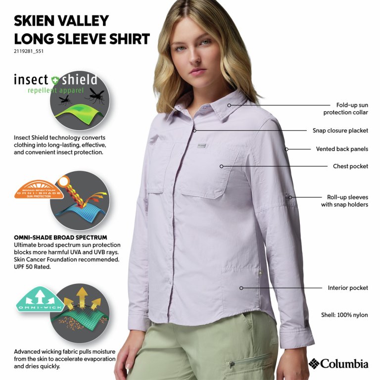 Сорочка Columbia Skien Valley™ Long Sleeve Shirt W - фіолетова