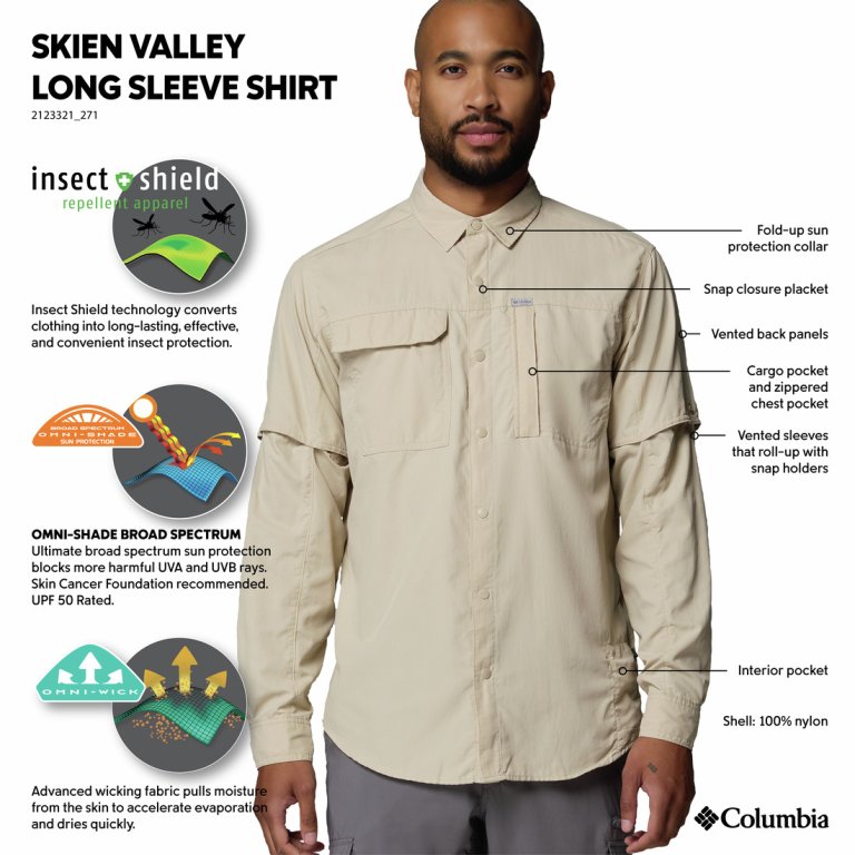 Сорочка Columbia Skien Valley™ Long Sleeve Shirt M - бежева
