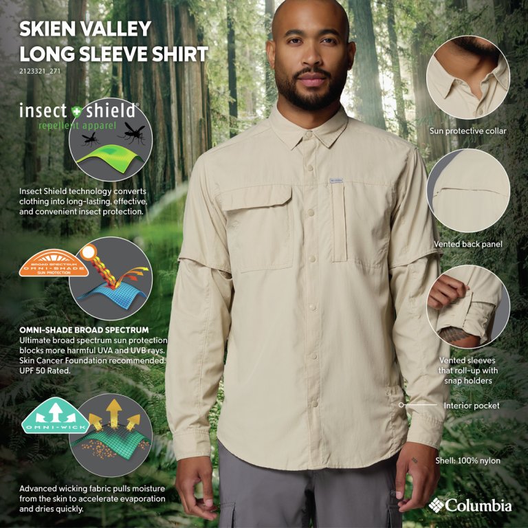 Сорочка Columbia Skien Valley™ Long Sleeve Shirt M - бежева