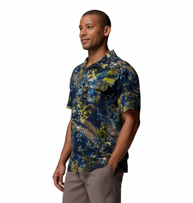 Сорочка Columbia Tech Trail™ Utility Printed Woven SS Shirt M - синя