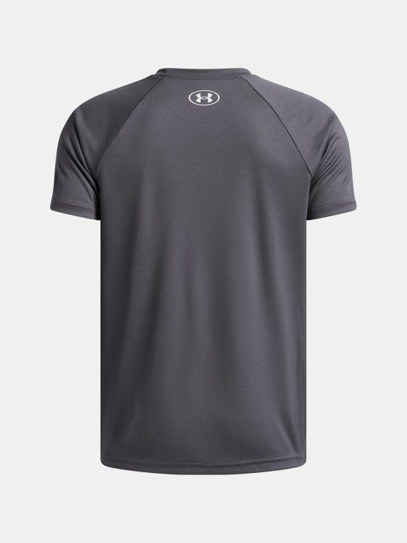 Футболка Under Armour Tech Split Wordmark SS Jr green/grey