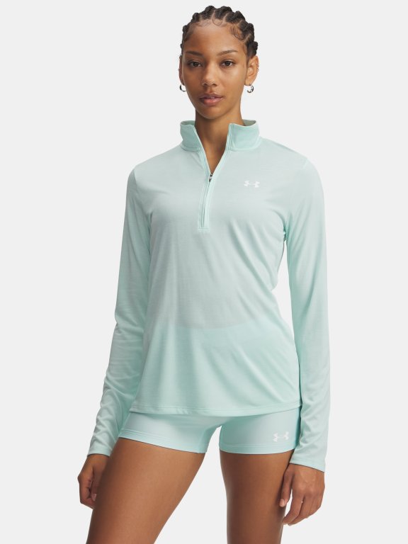 Футболка Under Armour Tech 1/2 Zip- Twist Wmn gray green