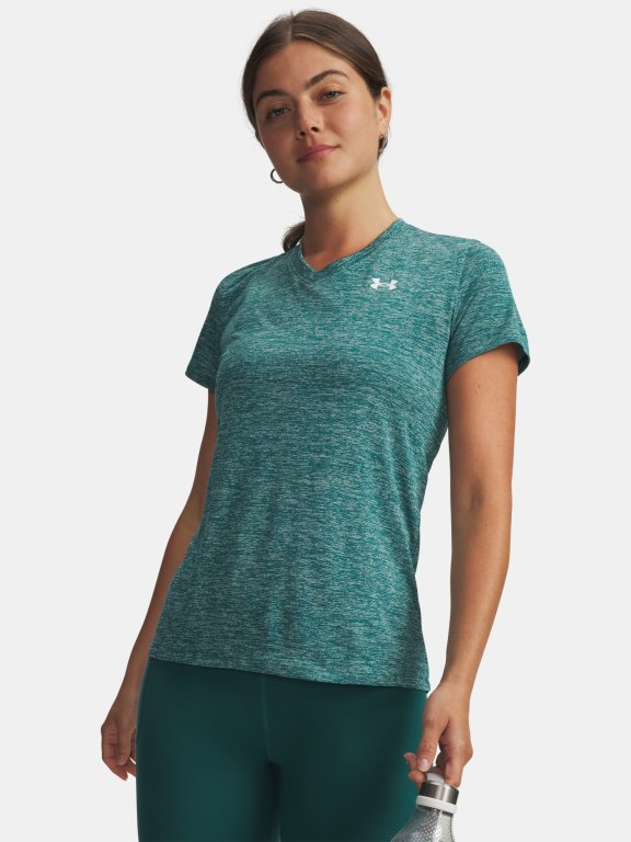 Футболка Under Armour Tech SSV- Twist Wmn gray green
