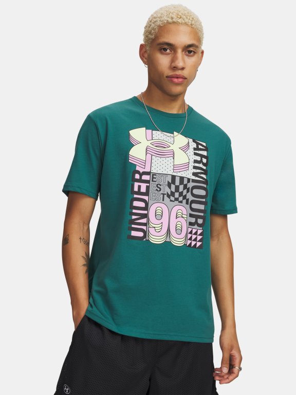 Футболка Under Armour Logo Collage SS Man gray green