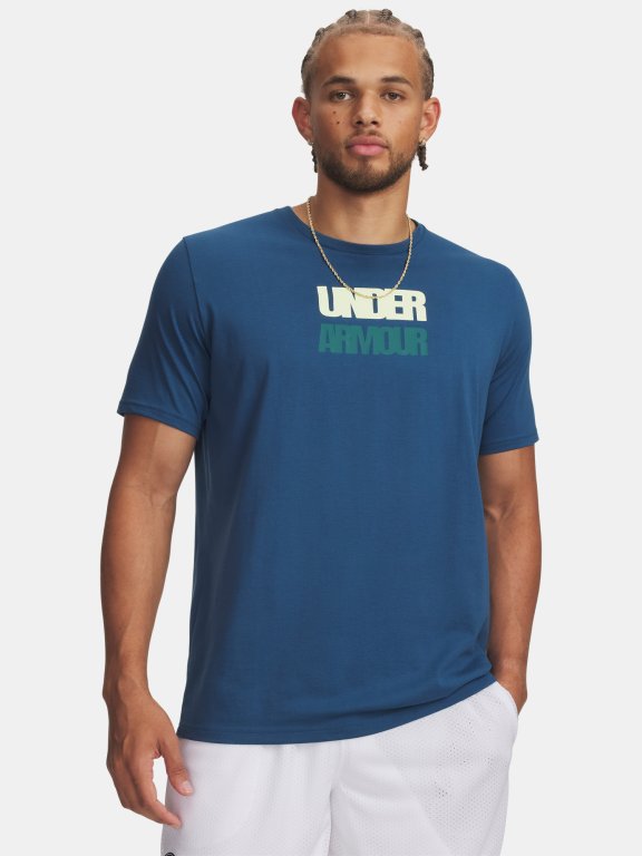 Футболка Under Armour Block Logo SS Man Blue