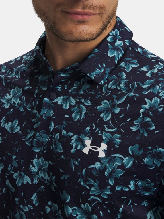 Triko Under Armour Matchplay Printed Polo Man Blue