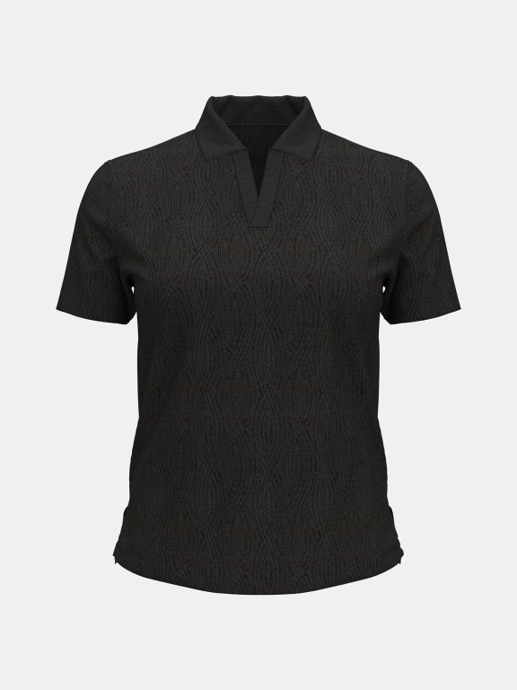 Triko Under Armour Halo Bonded Jacquard Polo Wmn Black