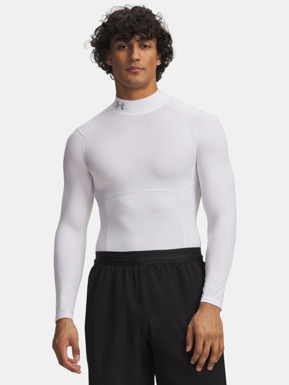 Футболка Under Armour HG Elite Comp Mock LS Man white