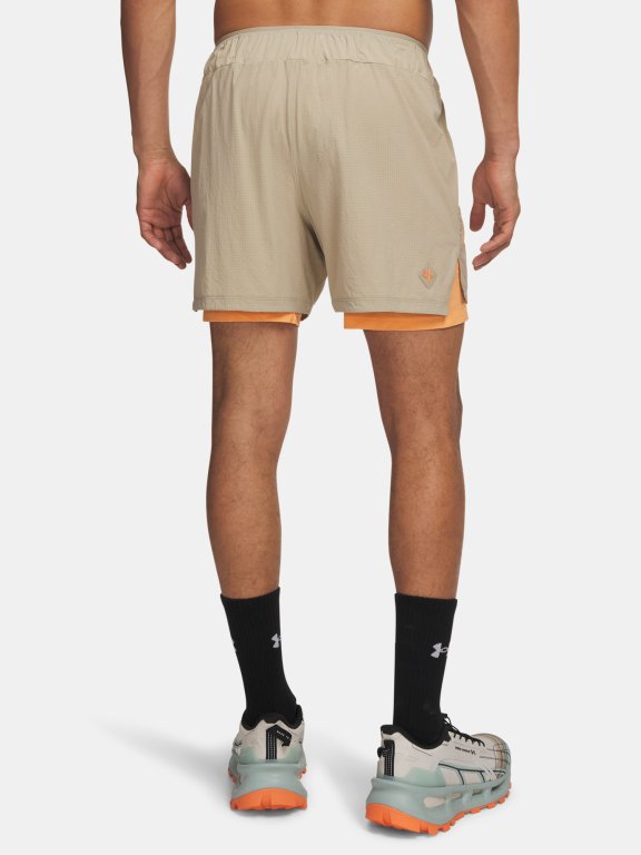Kraťasy Under Armour Trail Run 5' Lined Short Man Brown