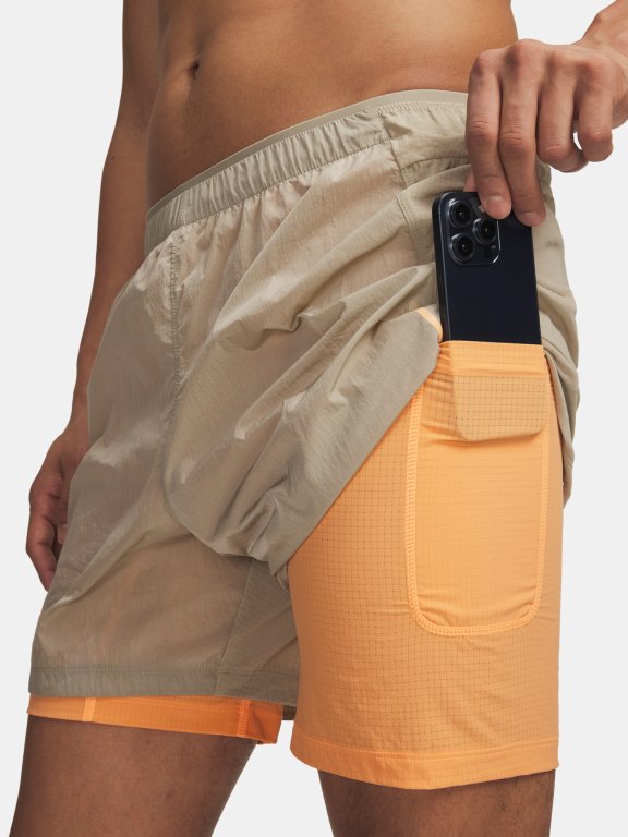 Kraťasy Under Armour Trail Run 5' Lined Short Man Brown