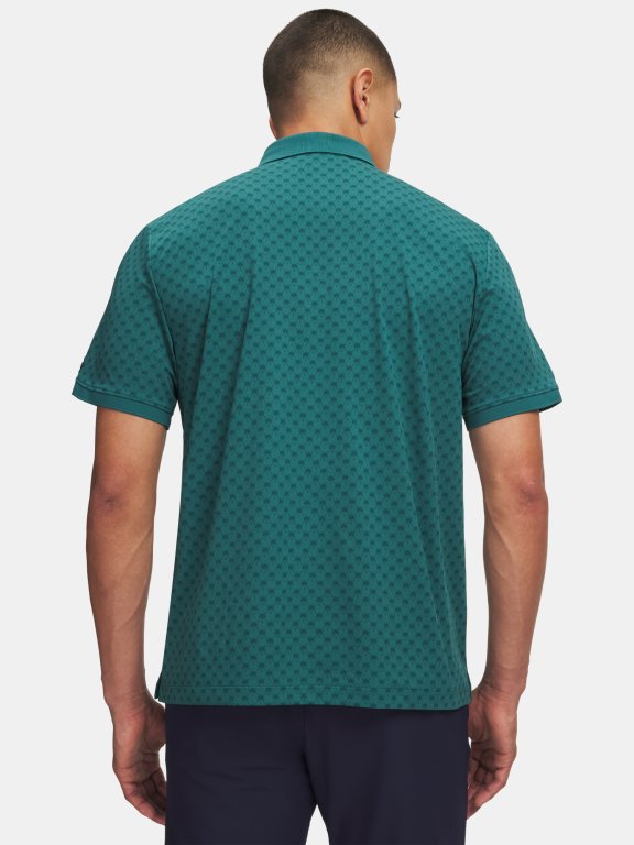 Футболка Under Armour ArmourDry Print Rib Polo Man gray green